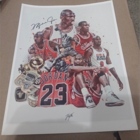 NEW!💯 MICHAEL AIR💨JORDAN CHICAGO BULLS 8.5x11 ULTRA GLOSSY 4 POSTER ART SET!🔥 - Picture 11 of 13